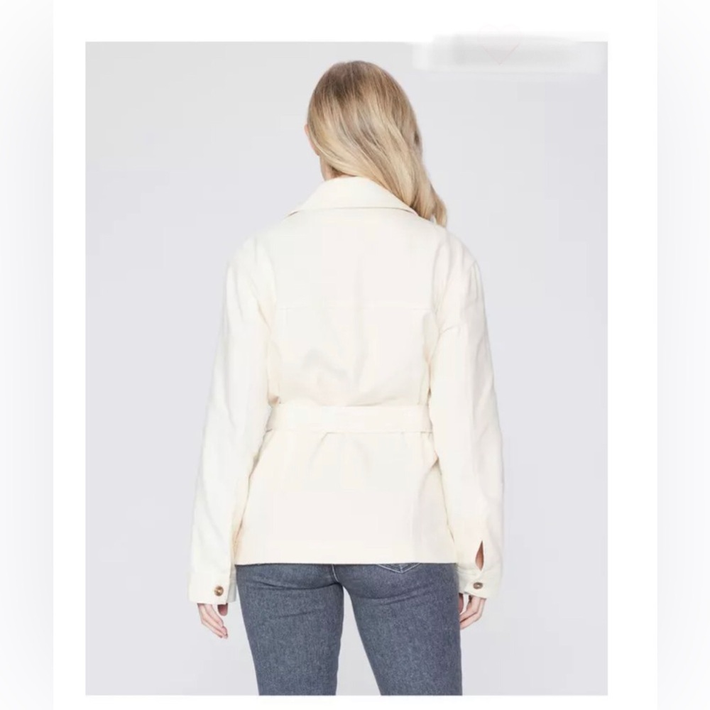 *NWT* PAIGE Women’s M Jansyn Shacket Oversized Jacket w/Belt in Ecru Twill - Picture 2 of 12